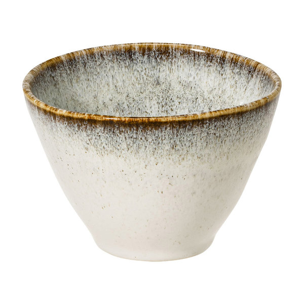 Keramikschale Animada (helles beige mit braunem Rand)