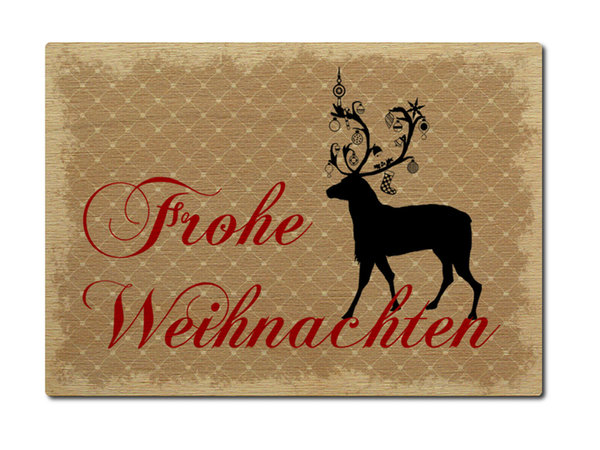 Postkarte aus Holz "Frohe Weihnachten"