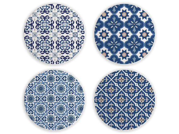Tisch Keramik Untersetzer Marokko Fliesenmuster 4er Set